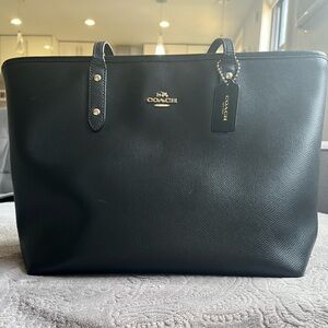 Coach Black Pebbled Leather Tote